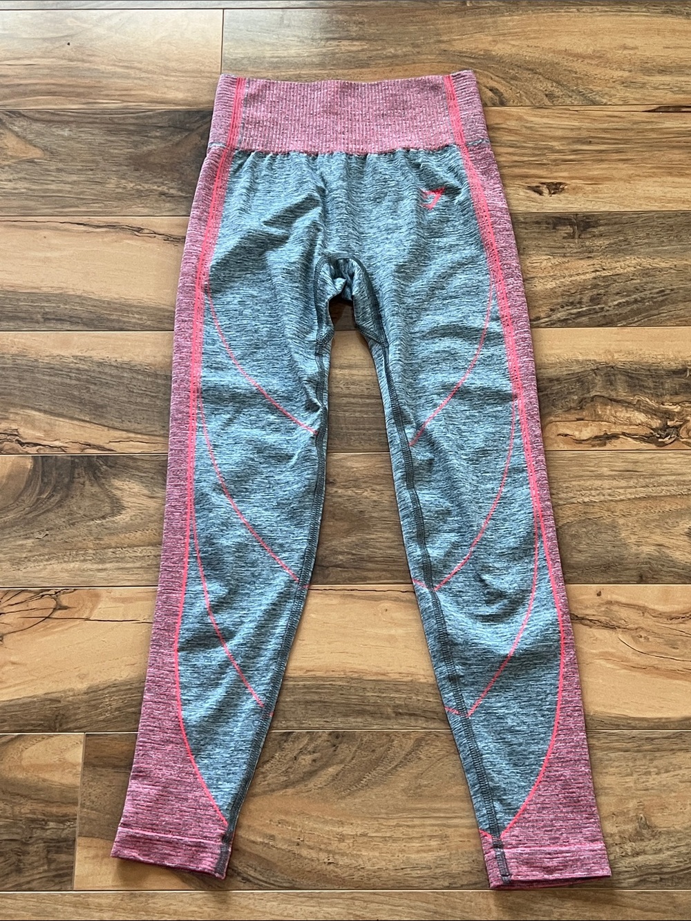 Gymshark Hyper Amplify Seamless Leggings Women’s XS Gray Pink High Rise